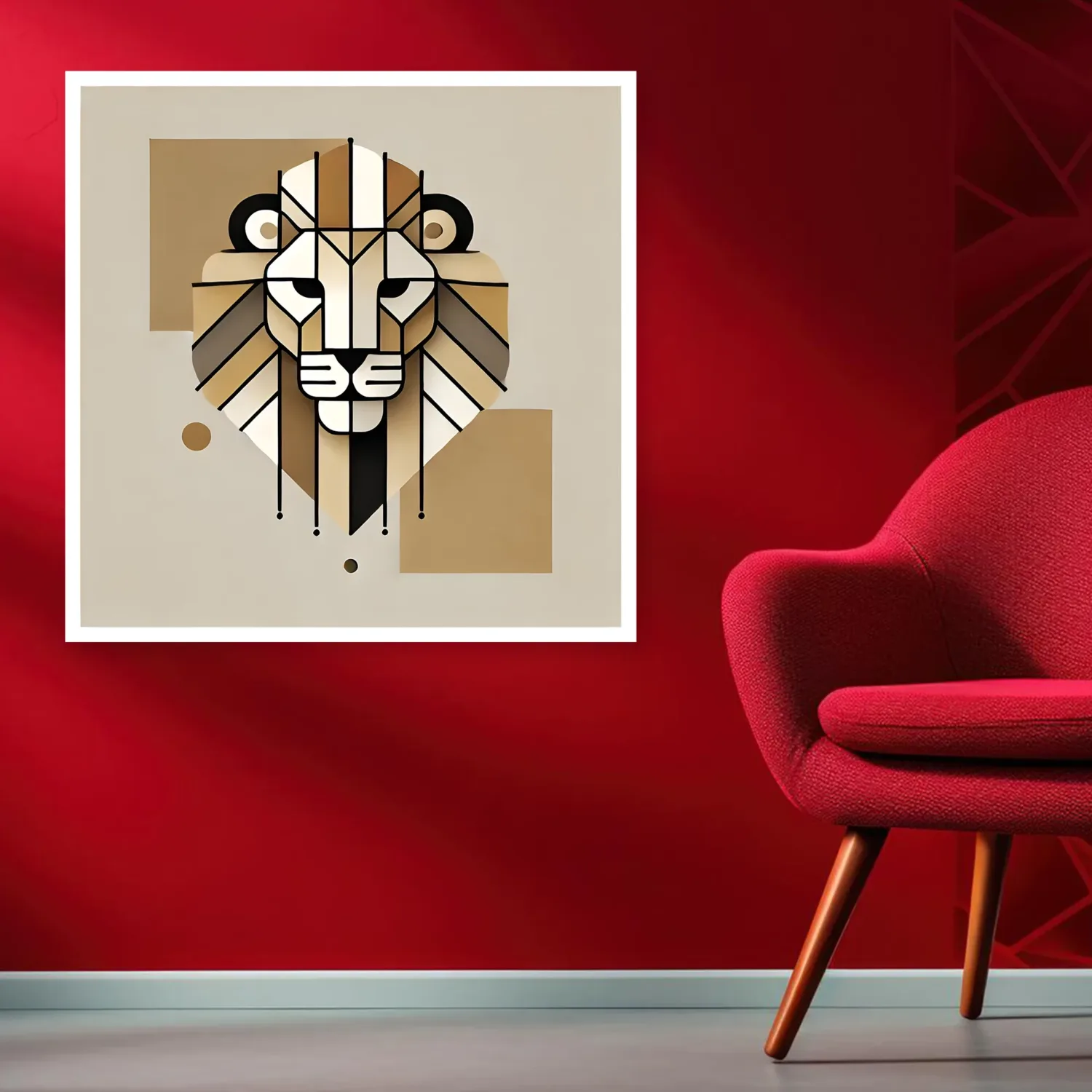 Artistic and Unique Minimal Abstract Lion For Wall Decor (ESVL003) | Digital Download - Image 4