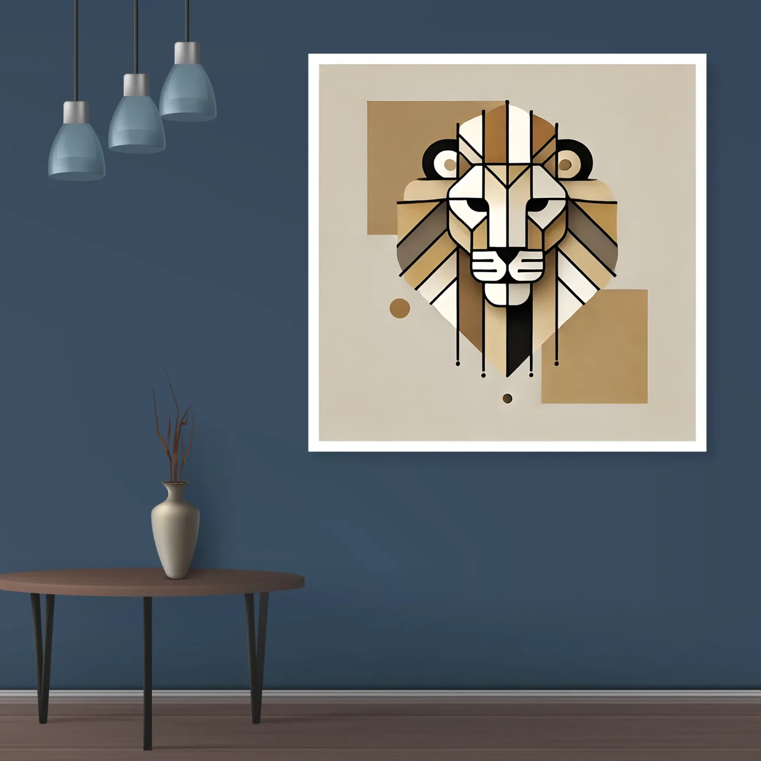 Artistic and Unique Minimal Abstract Lion For Wall Decor (ESVL003) | Digital Download - Image 3