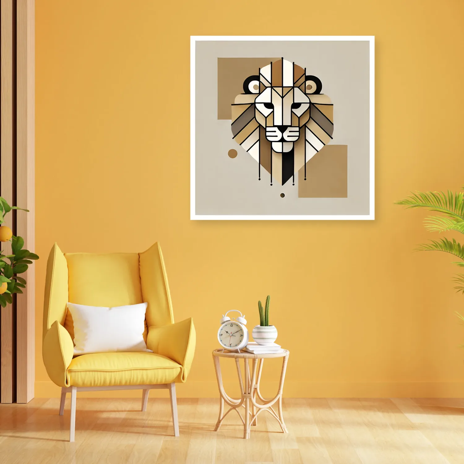 Artistic and Unique Minimal Abstract Lion For Wall Decor (ESVL003) | Digital Download - Image 2