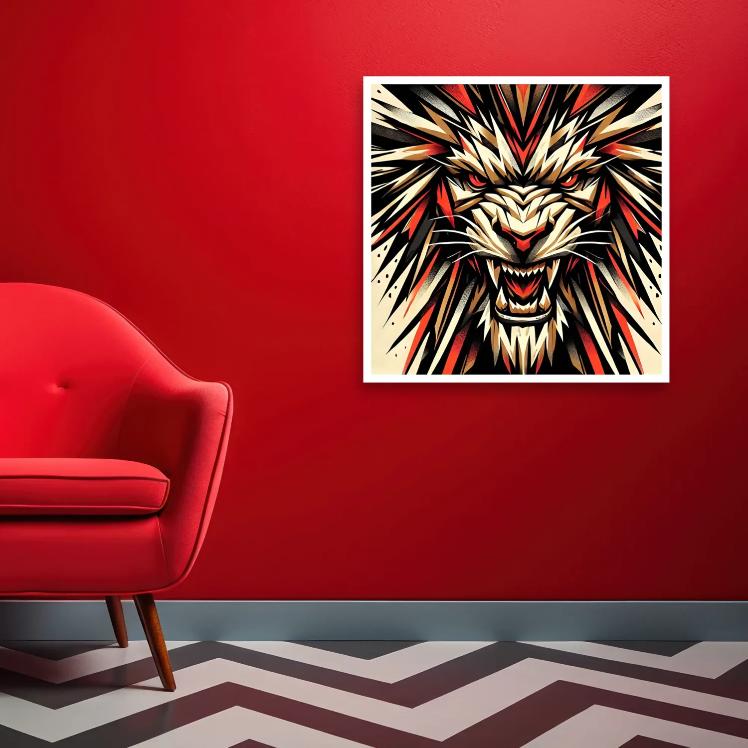 Artistic and Unique Minimal Abstract Lion For Wall Decor (ESVL004) | Digital Download - Image 4