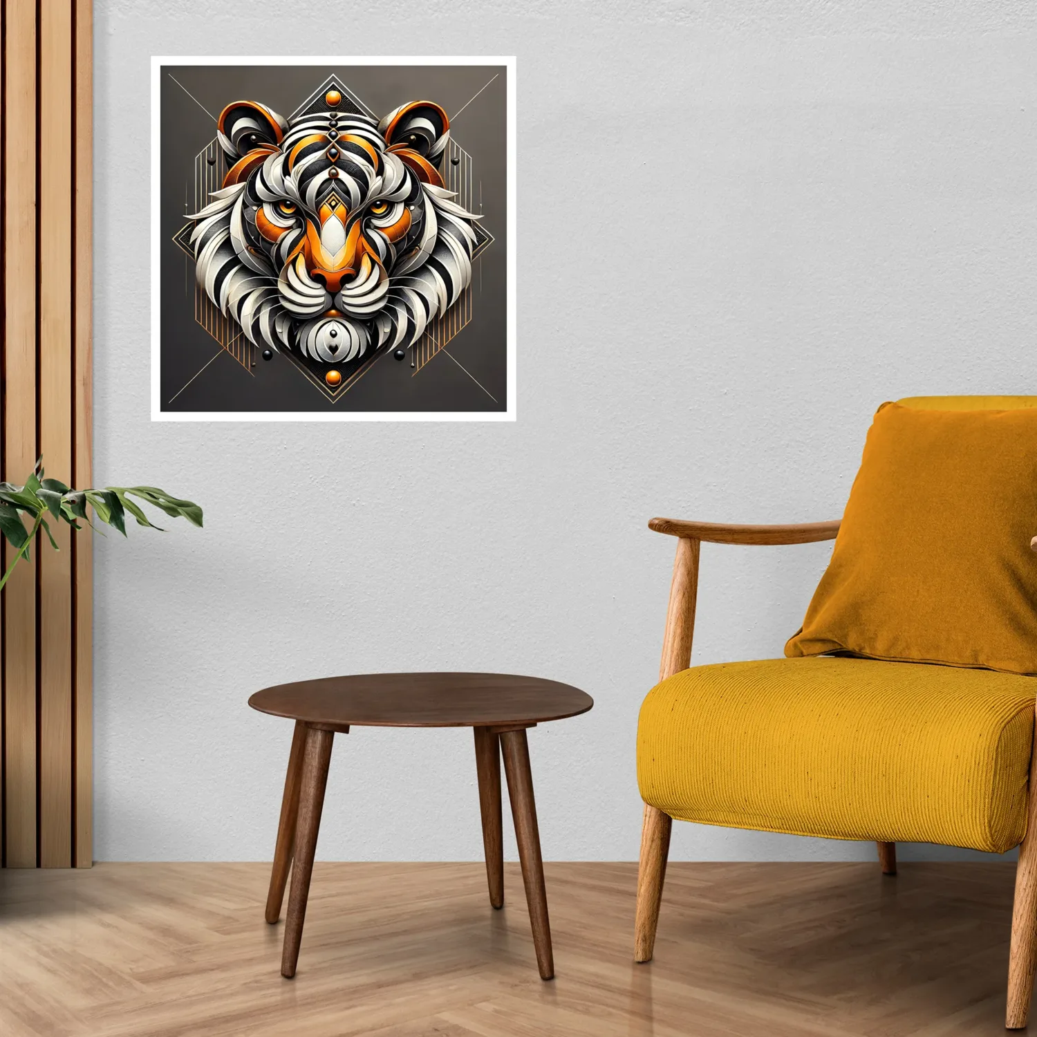 Modern Abstract Representation of A tiger's Face Wall Art | Digital Download (ESFT004) - Image 2