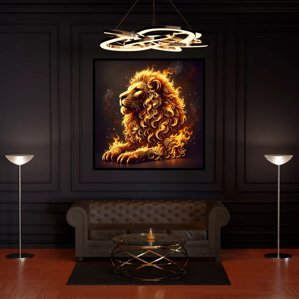 Vicious Lion Made of Fire For Wall Decor (ESVL001) | Digital Download - Image 4