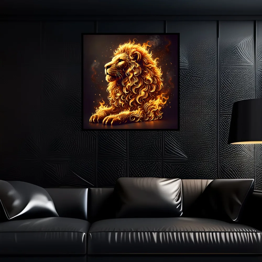 Vicious Lion Made of Fire For Wall Decor (ESVL001) | Digital Download - Image 3