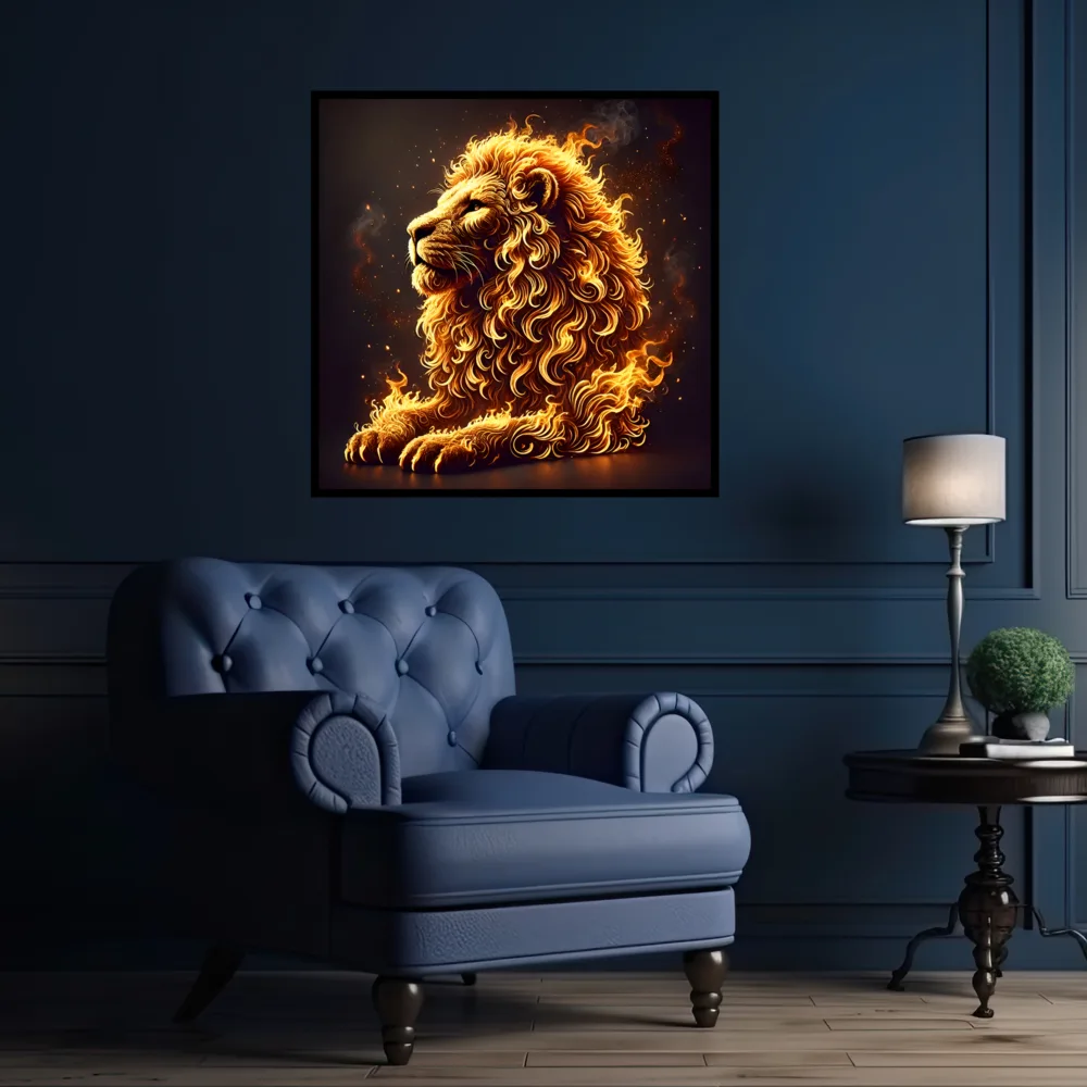 Vicious Lion Made of Fire For Wall Decor (ESVL001) | Digital Download - Image 2