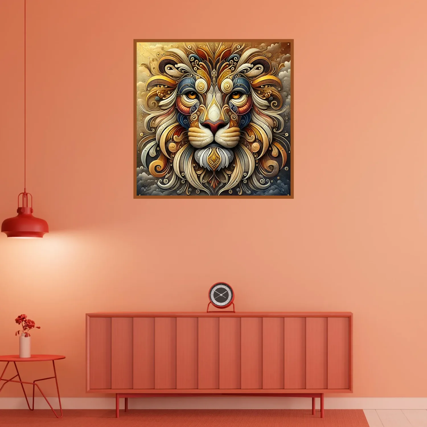 Artistic and Unique Portrait Lion For Wall Decor (ESVL002) | Vicious Lion | Digital Download - Image 4