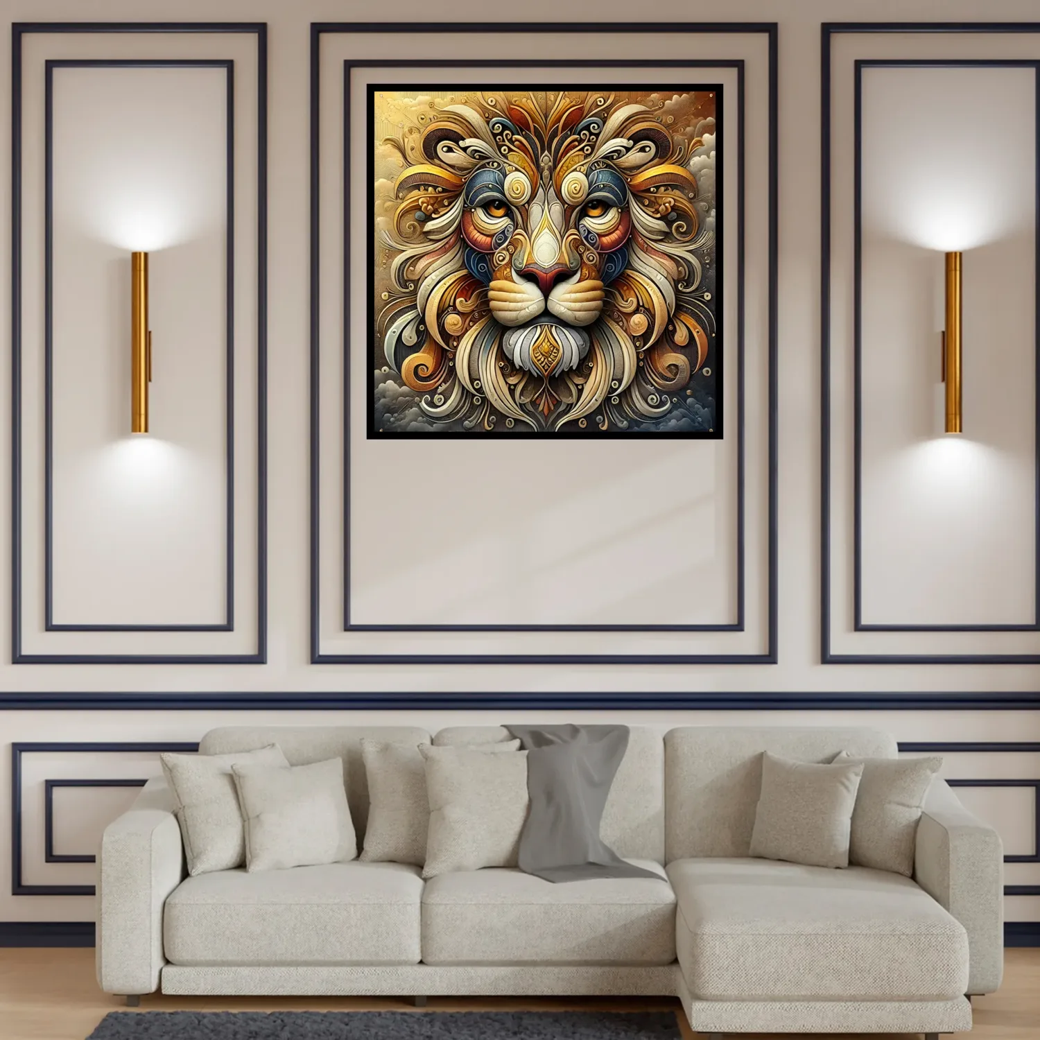 Artistic and Unique Portrait Lion For Wall Decor (ESVL002) | Vicious Lion | Digital Download - Image 2